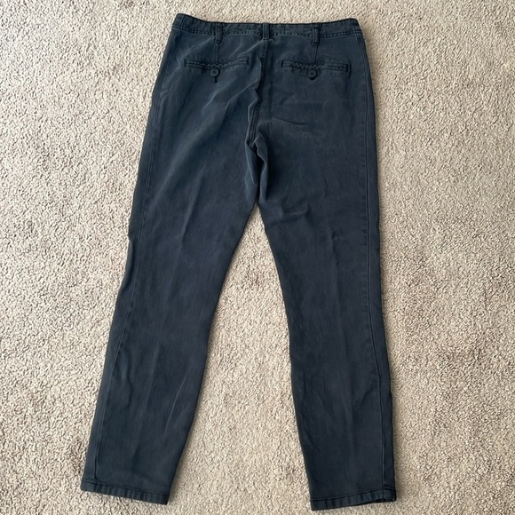 Anthropologie Dark Grey Mid Rise Button Detail Pants - Picture 2 of 9